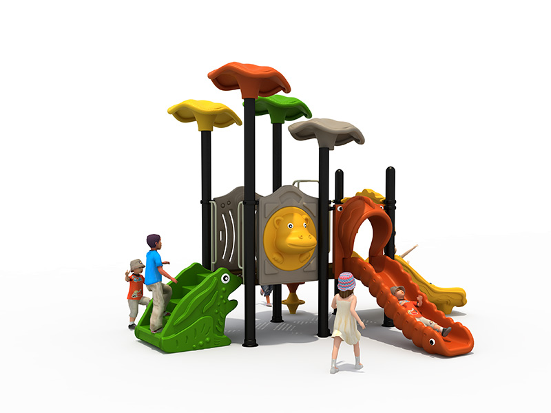 Children outdoor playground tunnel slides