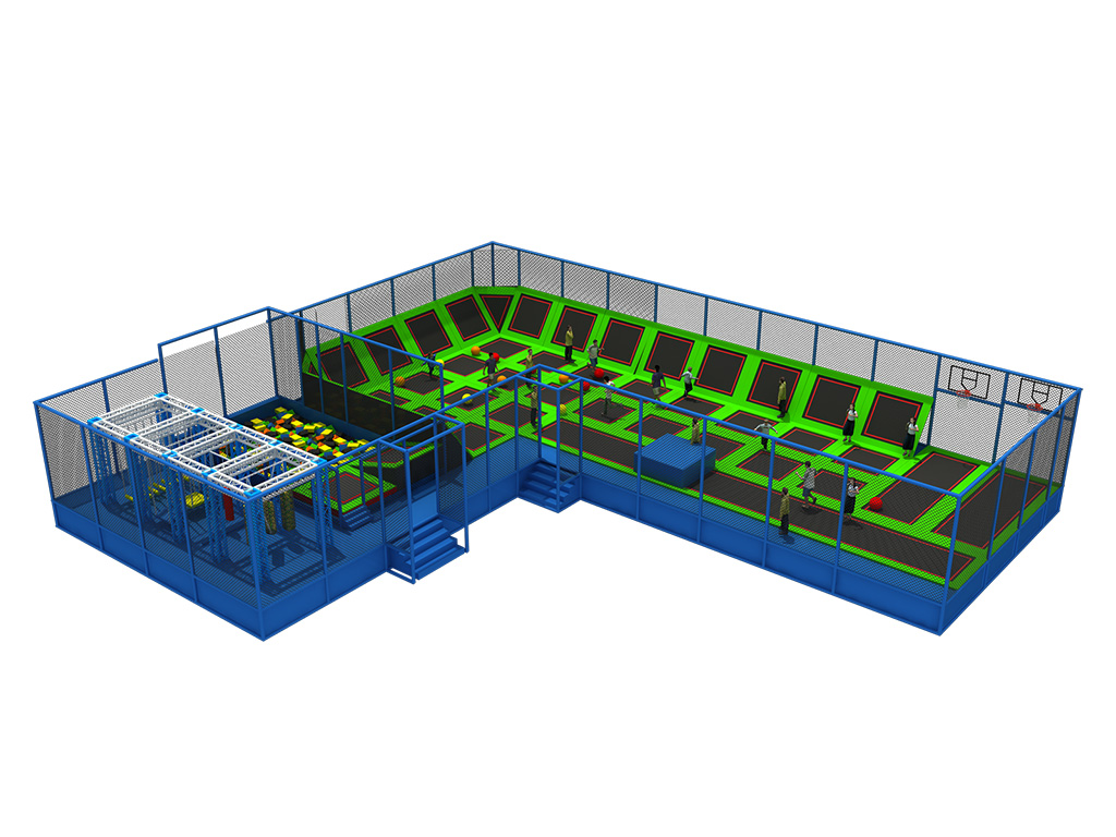 Rectangular Commercial Indoor Trampoline Park/Bungee Jumping Trampoline with Foam Pit from Feiyou