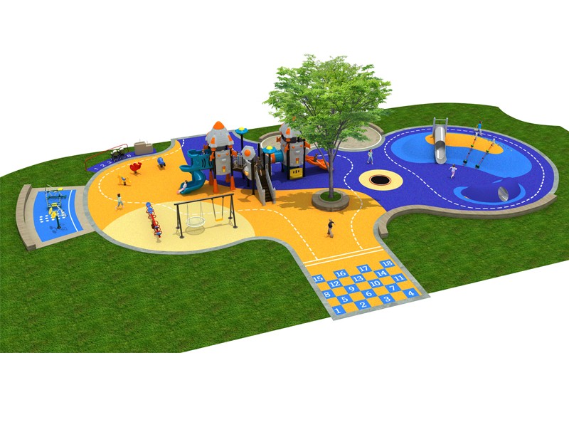 Park outdoor commercial playground in metal material game facilities