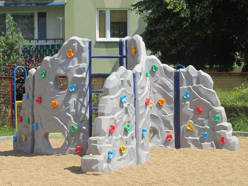 Plastic climbing wall