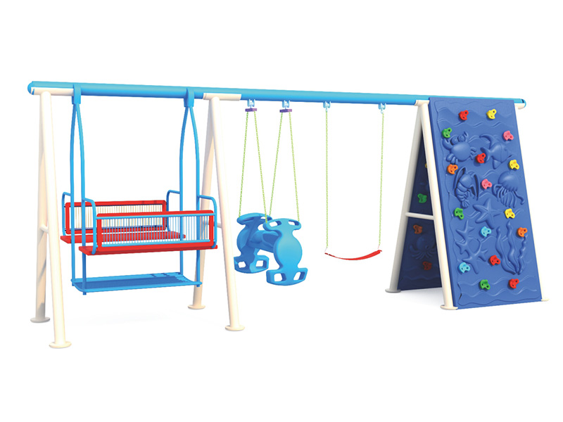 metal swing and slide set