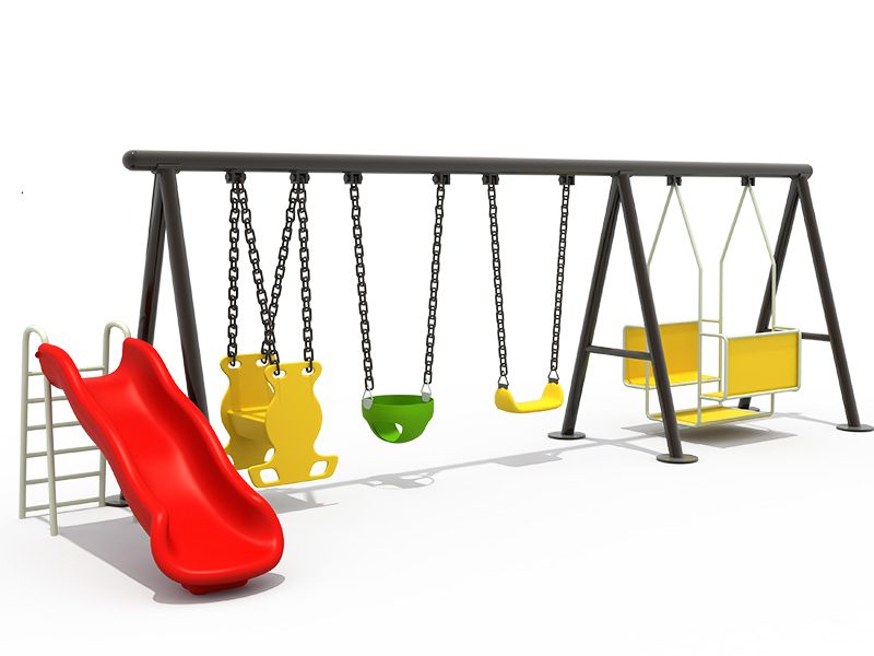 children multi-swing with slide