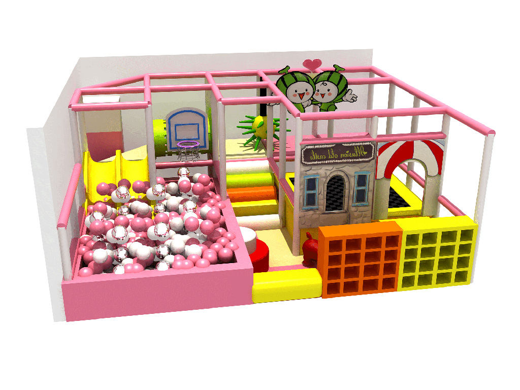 Mini size pink kids Indoor playground equipment lovely jungle gym for sale