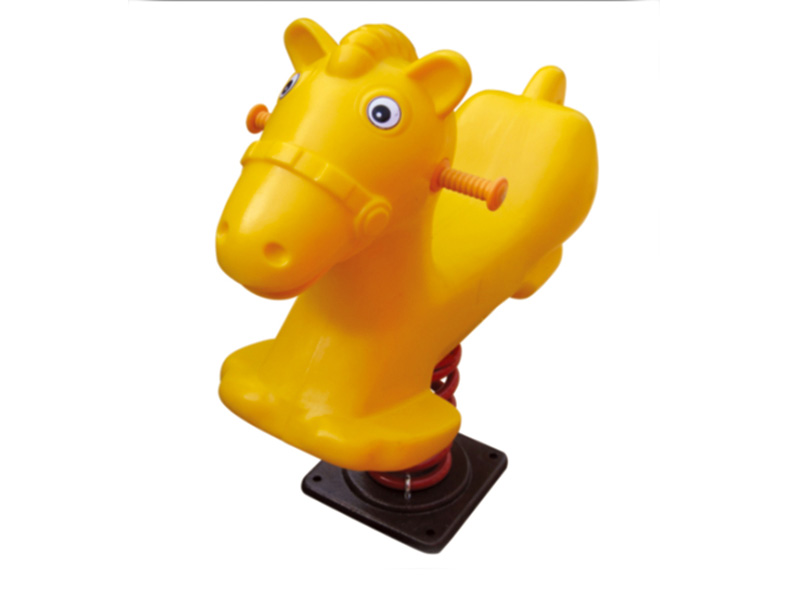 Yellow horse design spring rider for park 