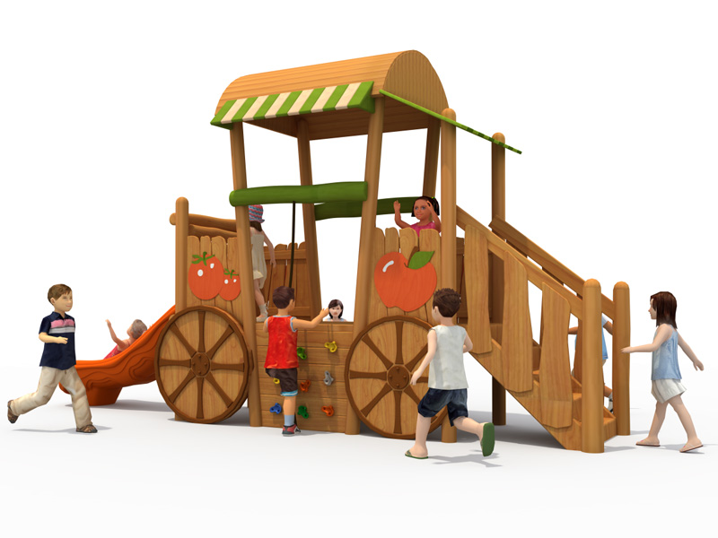 Children wooden playground outdoor equipment for kids