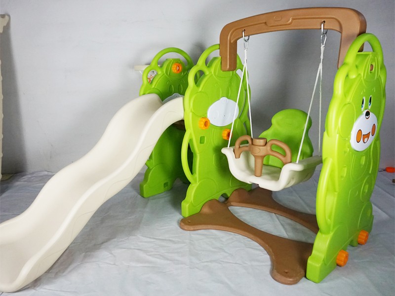 Cartoon bear series Plastic combine swing baby indoor slide
